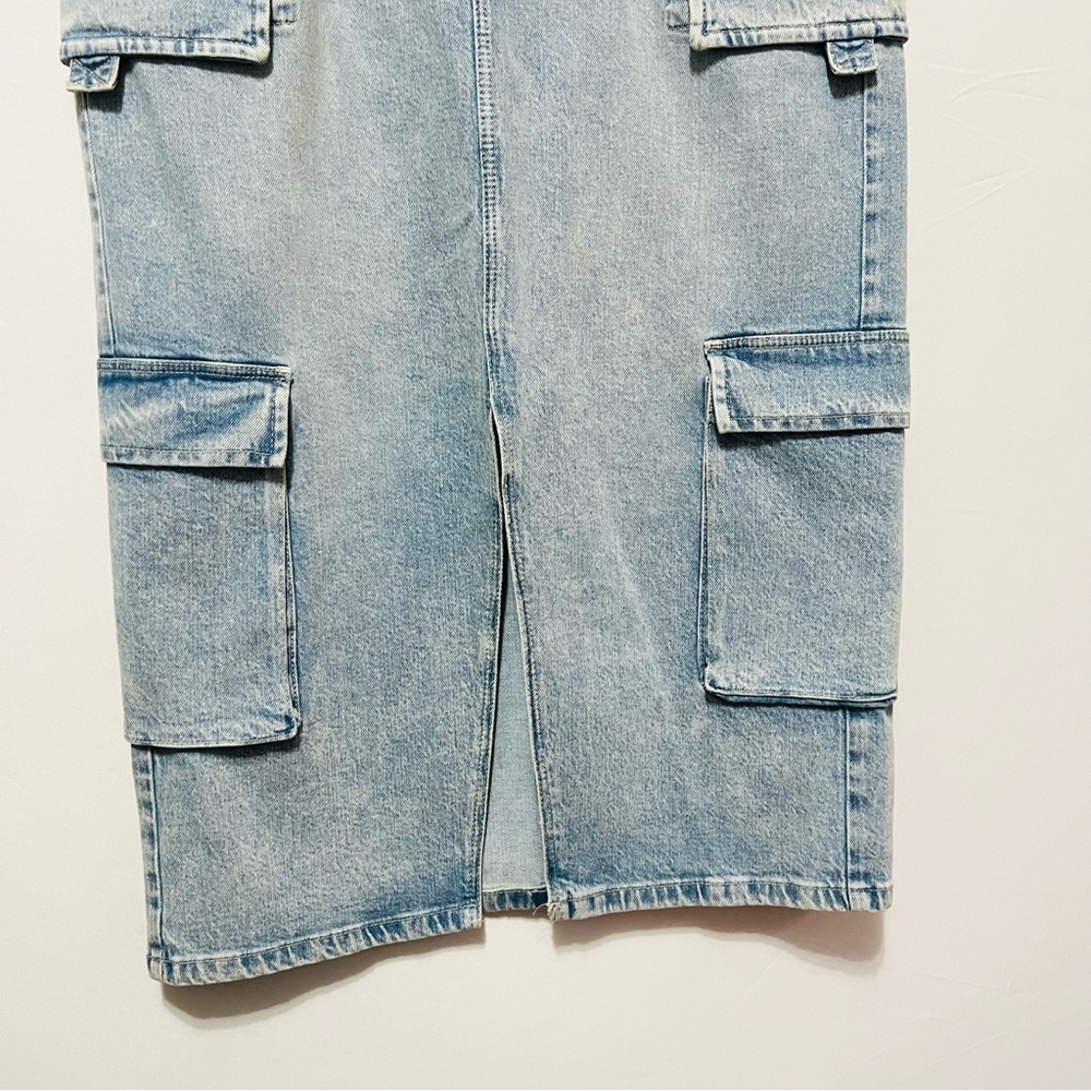 Anthropologie Pilcro Cargo Denim MIDI Skirt Size 10 - Picture 7 of 13